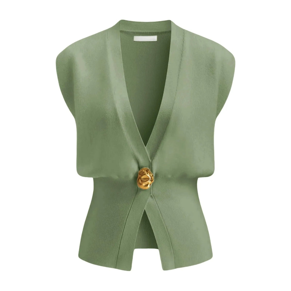 Women's loose V-neck button cardigan in a knitted fabric, shown in one of six available colours.