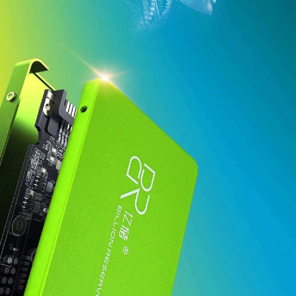 Black 2.5-inch solid state drive with personalised decoration and SATA3.0 interface