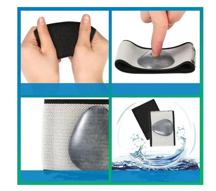 Elastic arch support foot pad in heart style and ordinary style on a neutral background.
