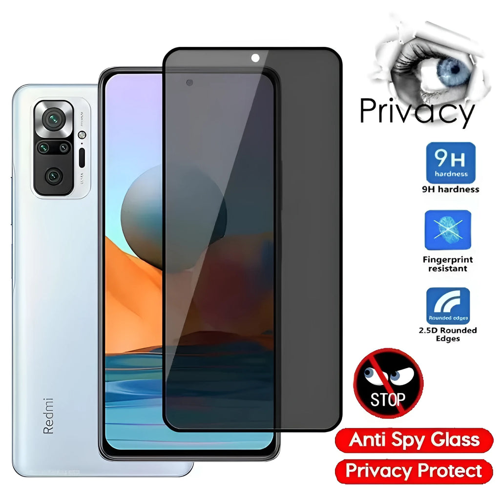 Anti-spy privacy screen protector for Xiaomi Poco and Redmi Note mobile phones