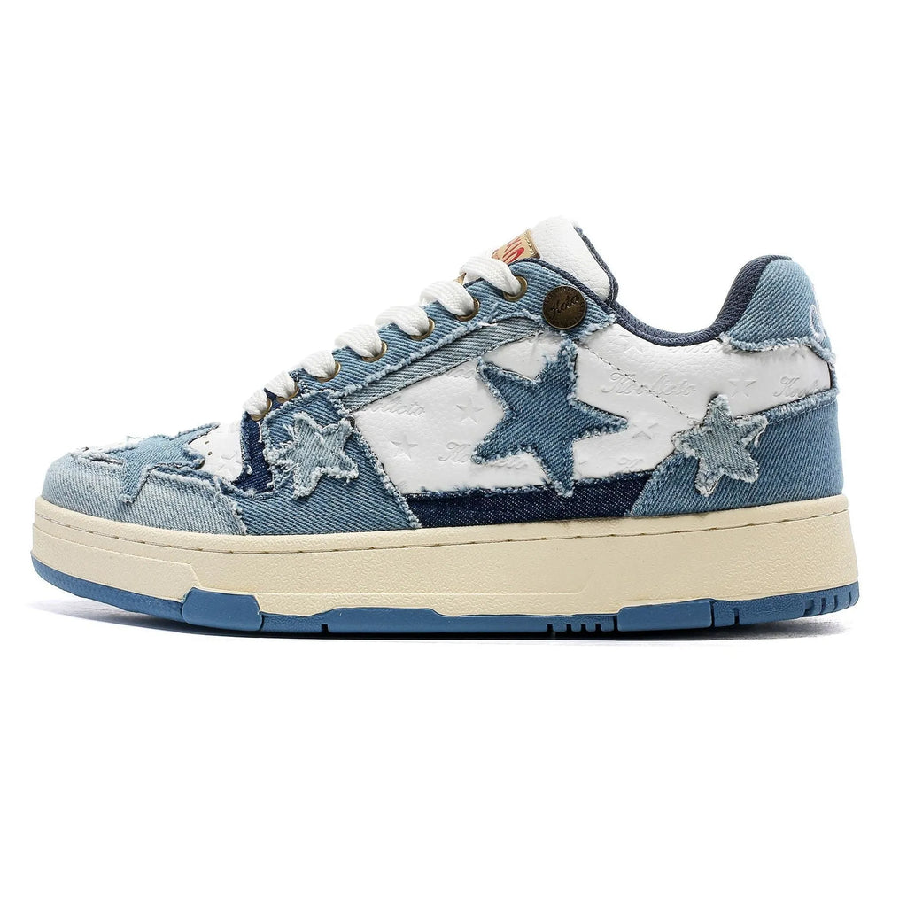 Leather platform running shoes with round toe and lace-up design in West Lake dragon well tea colour