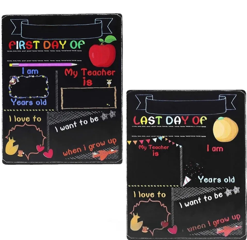 Wooden density plate blackboard ornament for first day of school, modern simplicity style.
