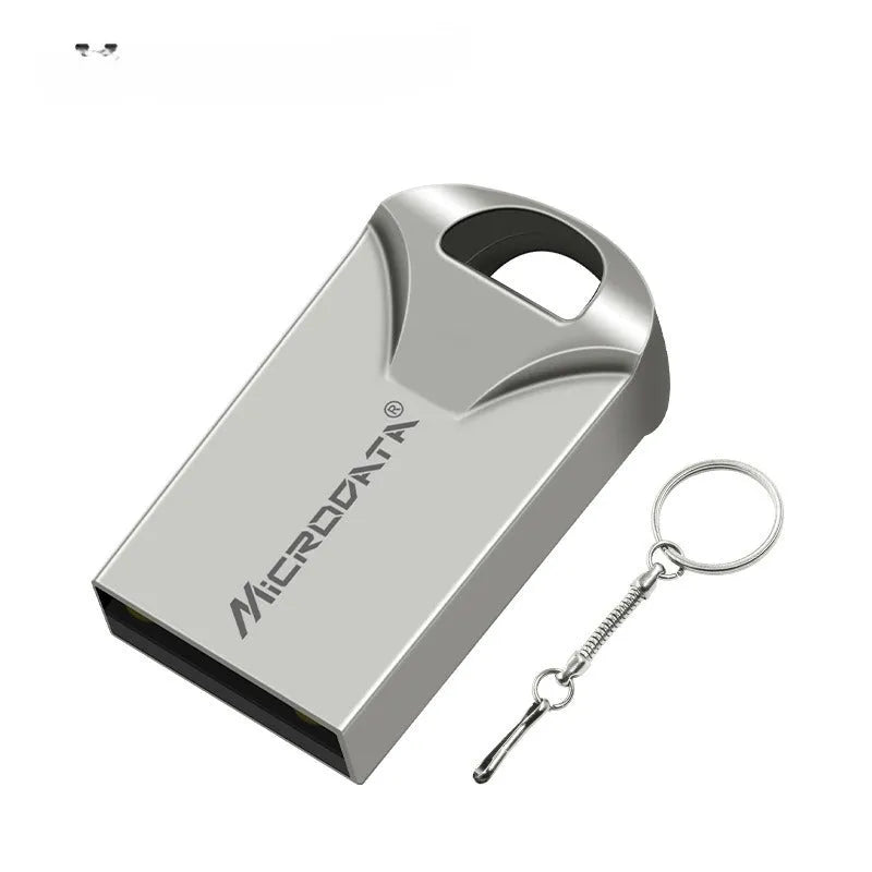 Metal car-shaped USB drive with chain for necklace or keyring attachment in black colour