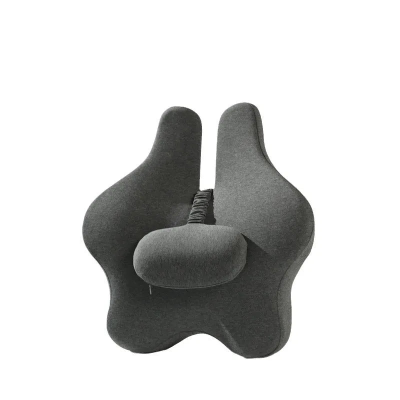 Solid colour car seat back cushion with memory foam lumbar support in black, dark grey, light grey, or pink