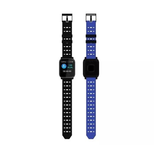 A6 colour screen smart bracelet with silicone strap showing display interface