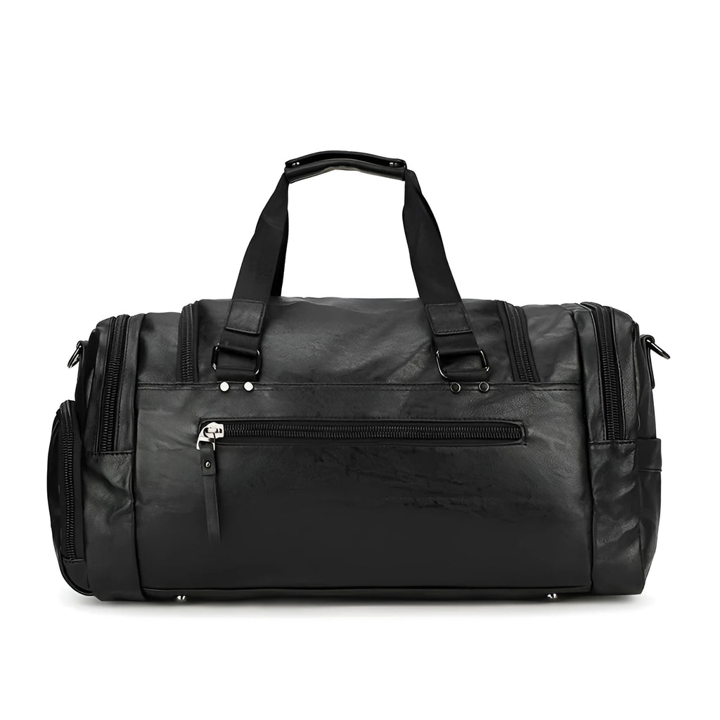 Black waterproof travel shoe bag with separate shoe compartment