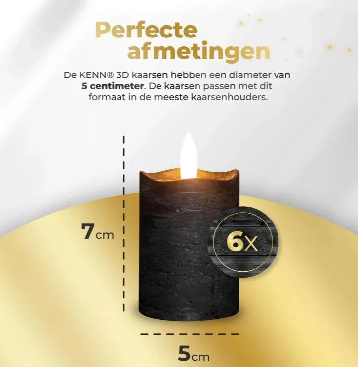 Set of four black flameless LED pillar candles with flickering flame effect on a wooden surface.