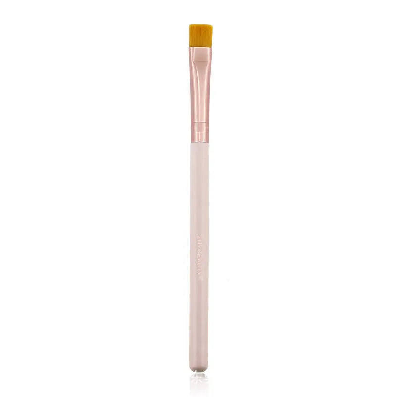 26-piece pink makeup brush set with wooden handles in portable PU case