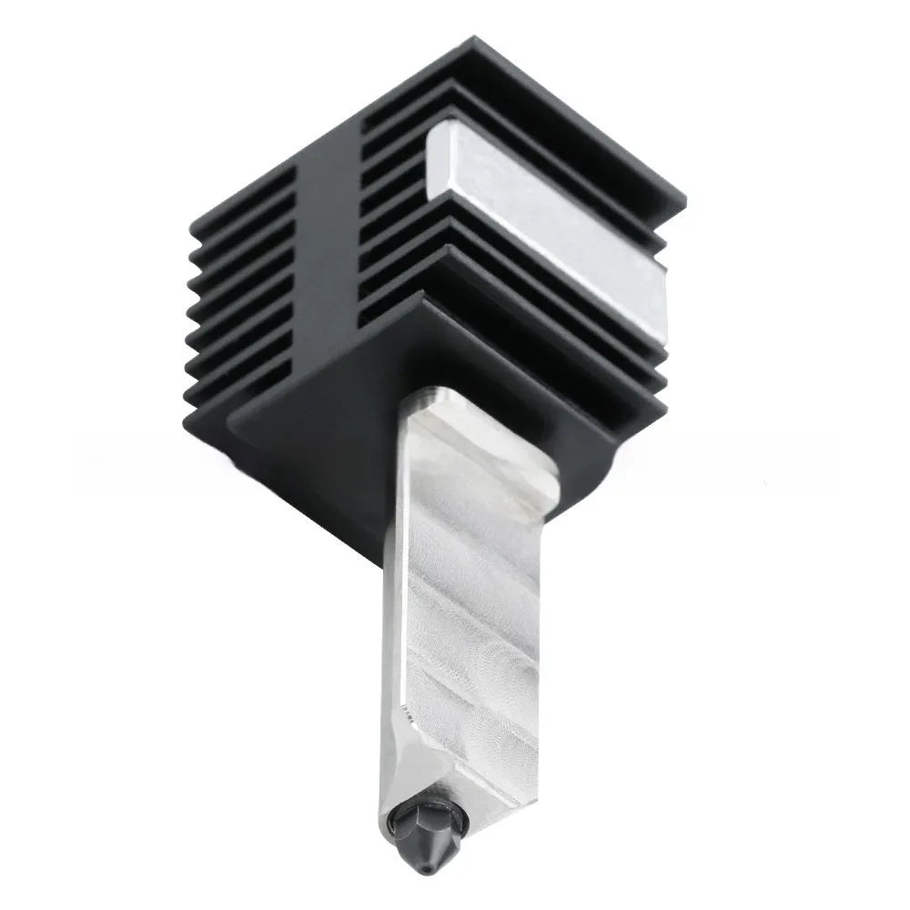 A1A1 Mini 3D printer hot end nozzle assembly with hardened steel nozzle and black silicone sleeve