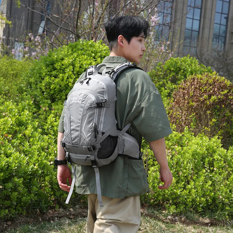 Lightweight nylon camping bag in solid colour, 48x28x16cm, for leisure travel