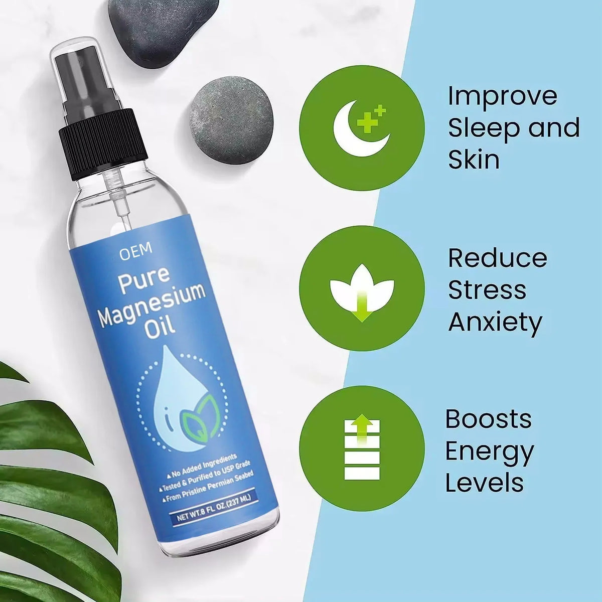 237ml magnesium oil spray with lavender ingredient for shoulder and neck body care and sleep spray use