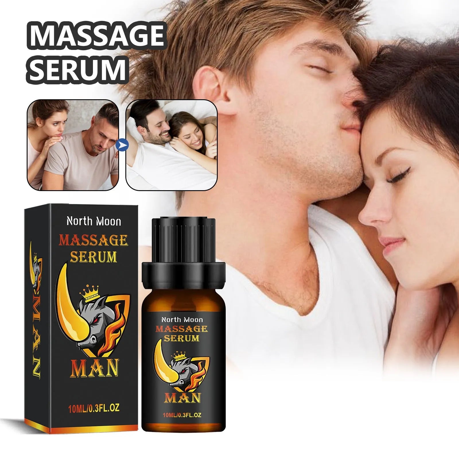 10ml bottle of men's body care essential oil for external massage with endurance support