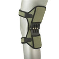 Adjustable spring knee brace with breathable fabric shown in black colour