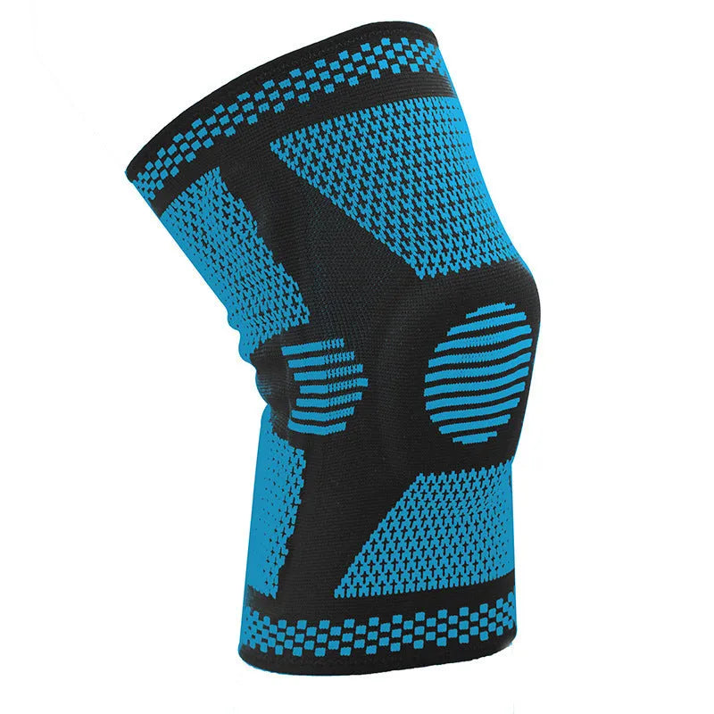 Polyamide sports knee pads with silicone spring cushioning in L size for 42-47cm leg circumference