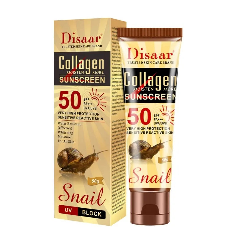 50 Plus Anti UV Sunscreen 50g unisex tube for all skin types with plant extracts and antioxidants