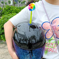 Yellow silicone swinging sunflower helmet decoration with suction cup base for motorcycle
