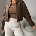 Women's off-shoulder short coat with lantern sleeves in milky white colour