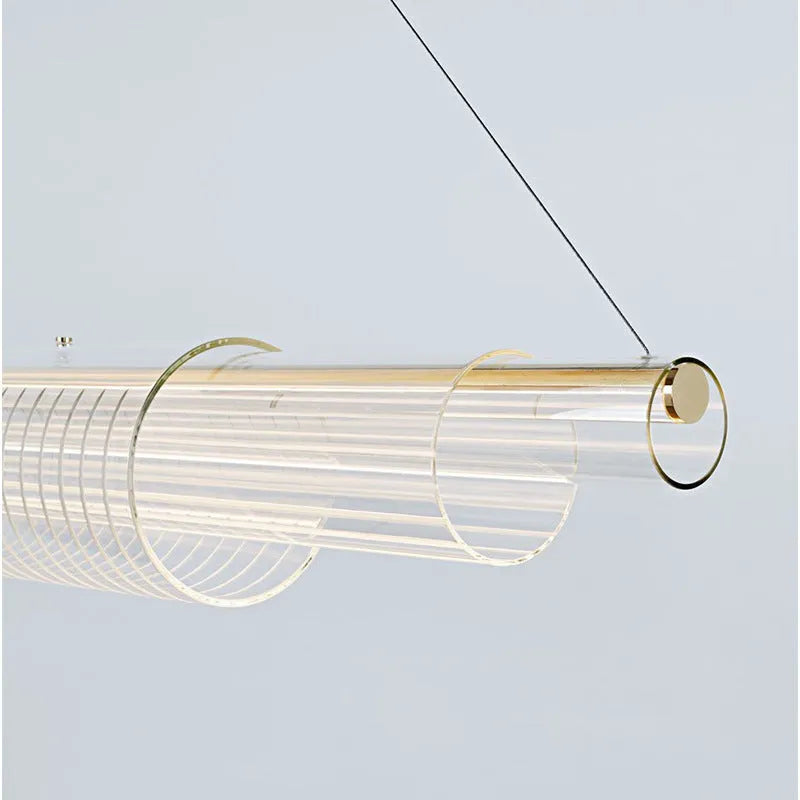 Glass pendant lamp with iron body in minimalist modern design for restaurant bar lighting