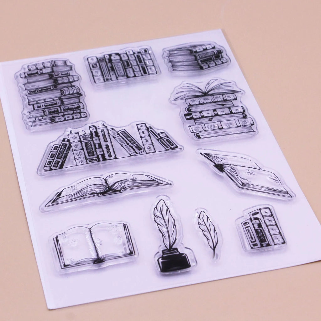 White seal pattern transparent silicone stamp measuring 11 by 16 centimetres