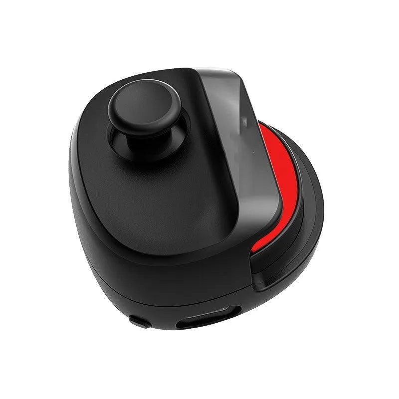 Square black USB game controller showing dimensions and button layout for PC mobile gaming