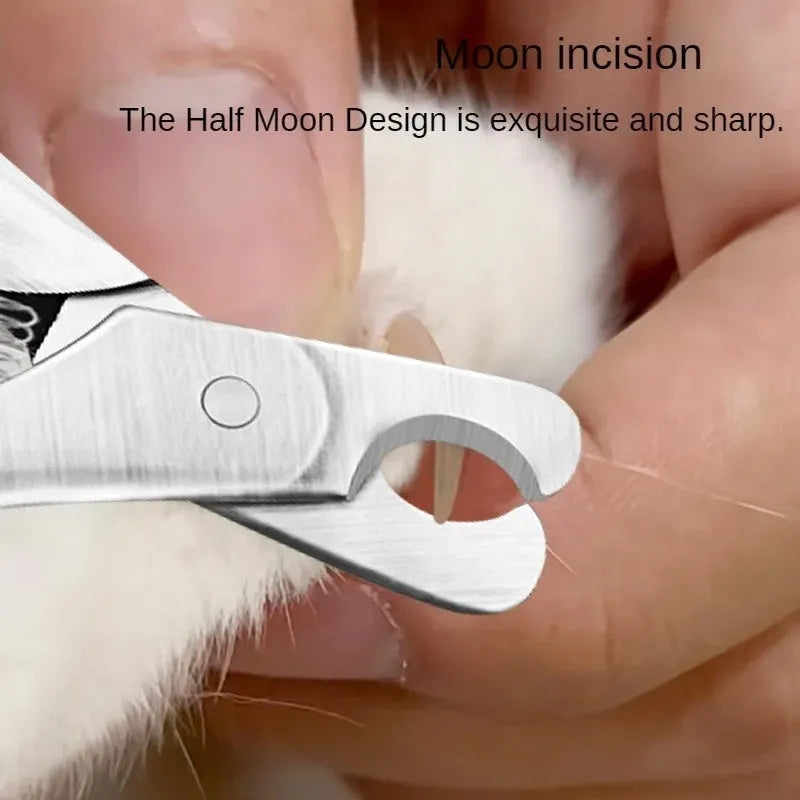 Silver professional pet nail clipper with safety guard for dog and cat grooming