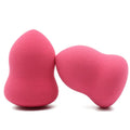 Pink hydrophilic non-latex makeup sponge for foundation, shown for scale at 4cm by 4cm by 5.6cm.