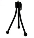 Small iron desktop tripod with ball head in folded position showing compact size