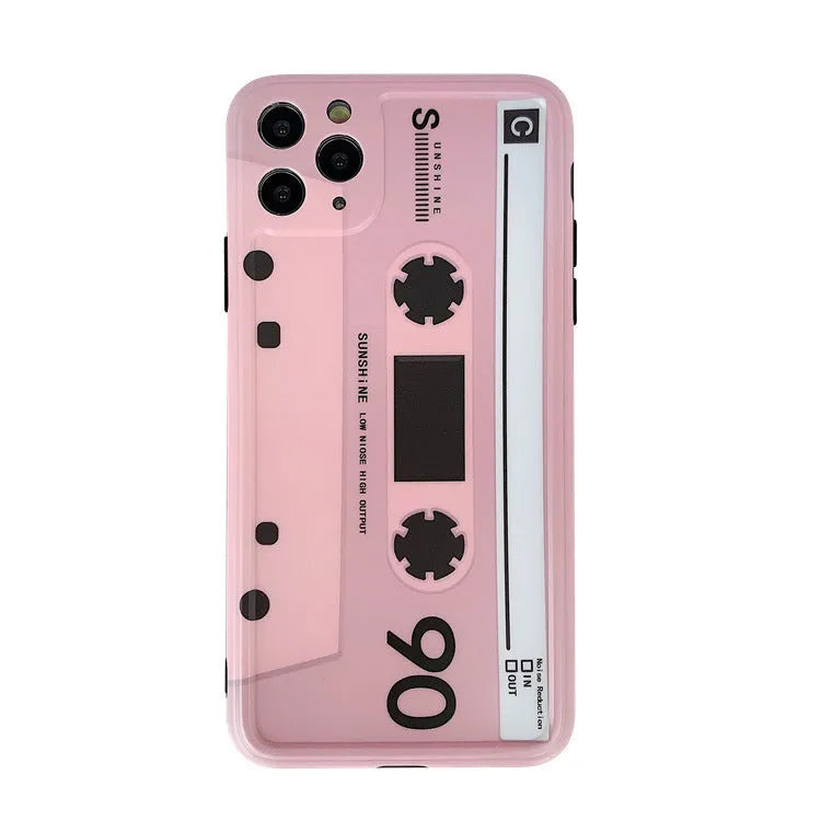 Pink tape silicone phone case with Japanese Korean photo frame design for iPhone 11 Pro Max XS Max XR X 8 Plus 7 Plus
