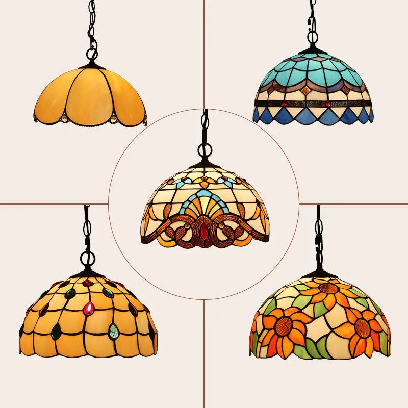European retro baroque chandelier with coloured glaze construction and abstract modelling