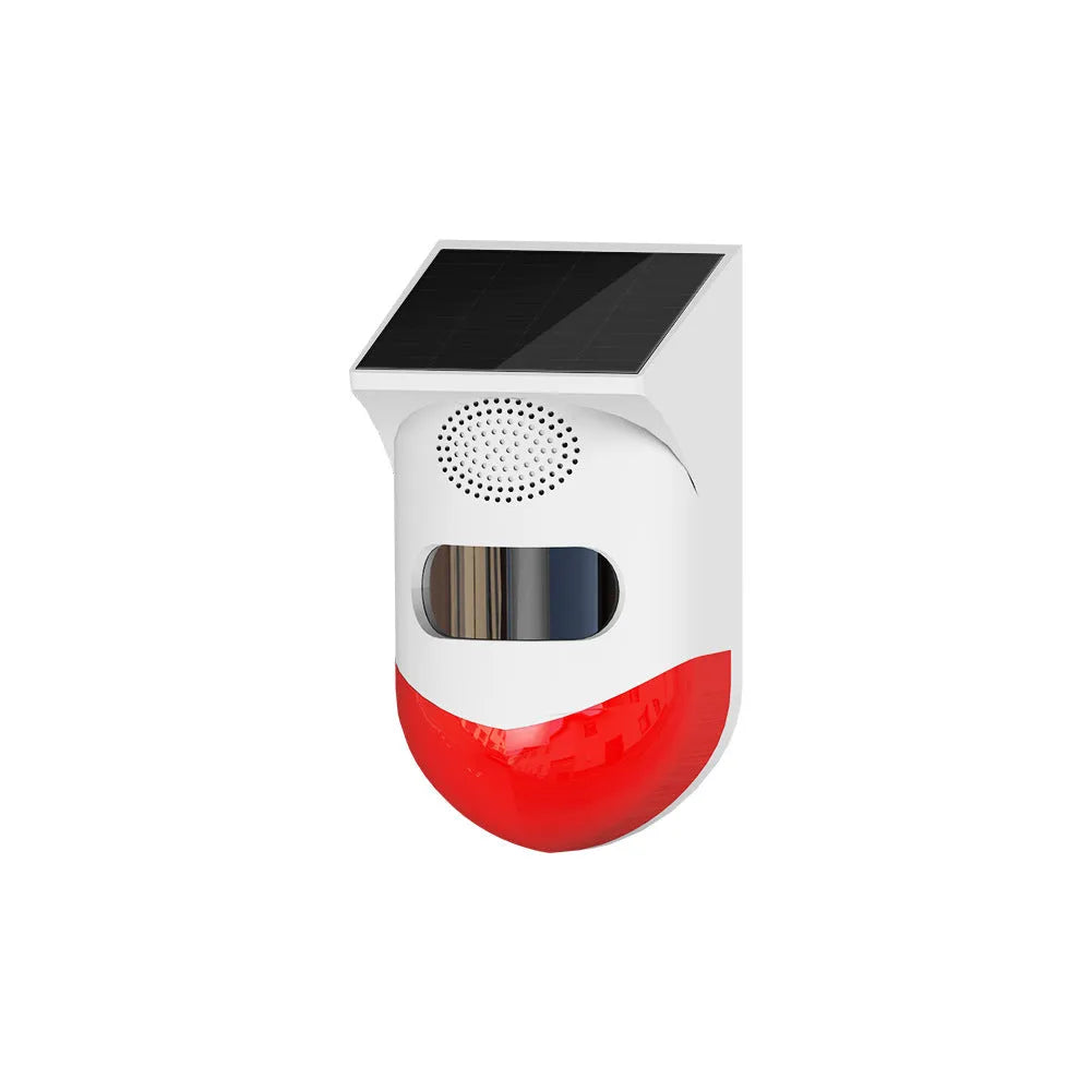 Solar-powered infrared alarm with remote control for outdoor security monitoring