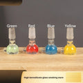 7cm transparent glass trumpet pipe cigarette holder in geometric shape