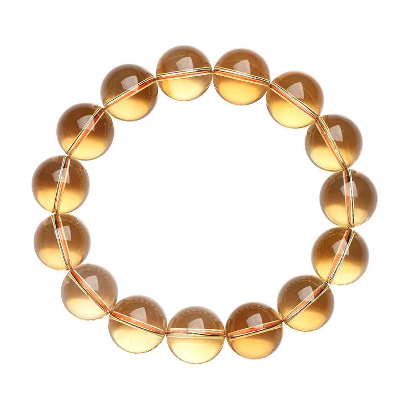 Natural citrine scattered bead bracelet showing 7A and 6A grade stones in polished finish