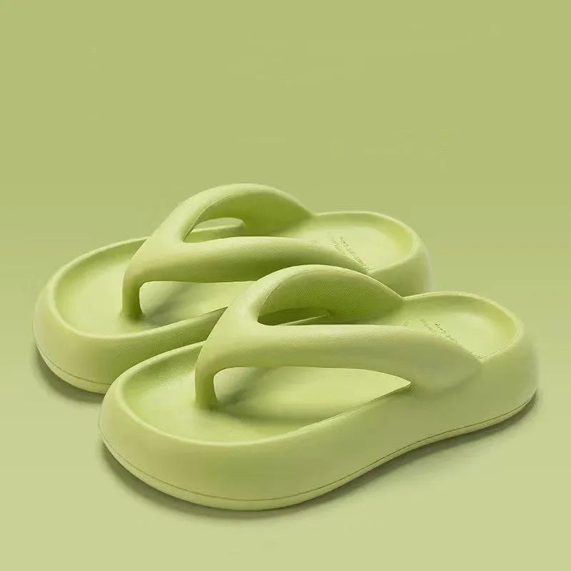 EVA thick-soled flip-flops with bow decoration in five colour options
