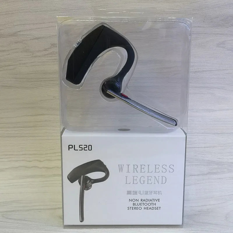 Black Bluetooth sports headphones with USB charging port showing battery display
