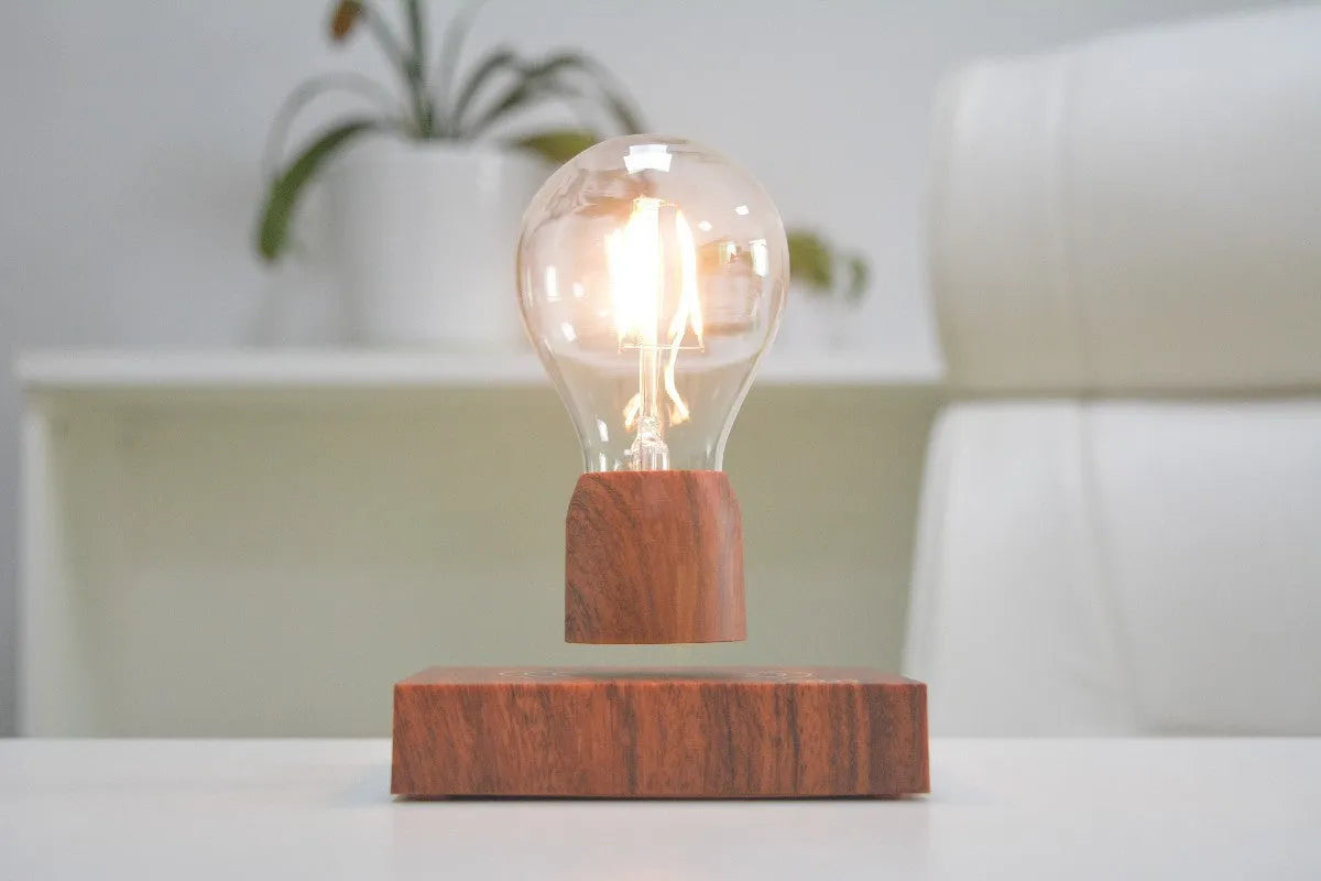Magnetic levitation floating bulb with glass shade and British plug