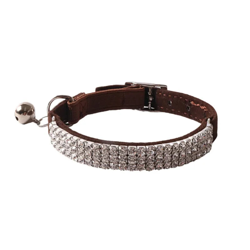Flannel gang drill cat collar with elastic buckle in multiple colour options