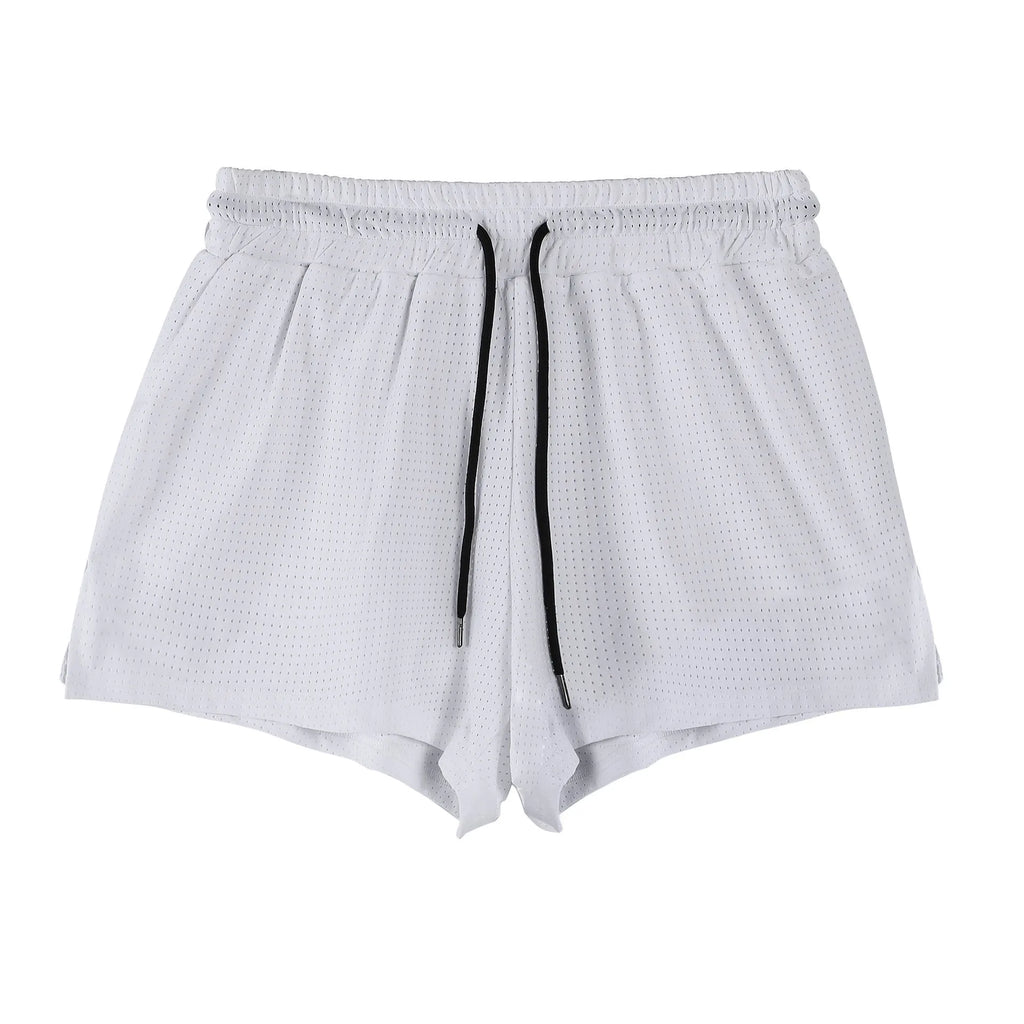 Men's quick-drying nylon summer shorts in black and white colour options
