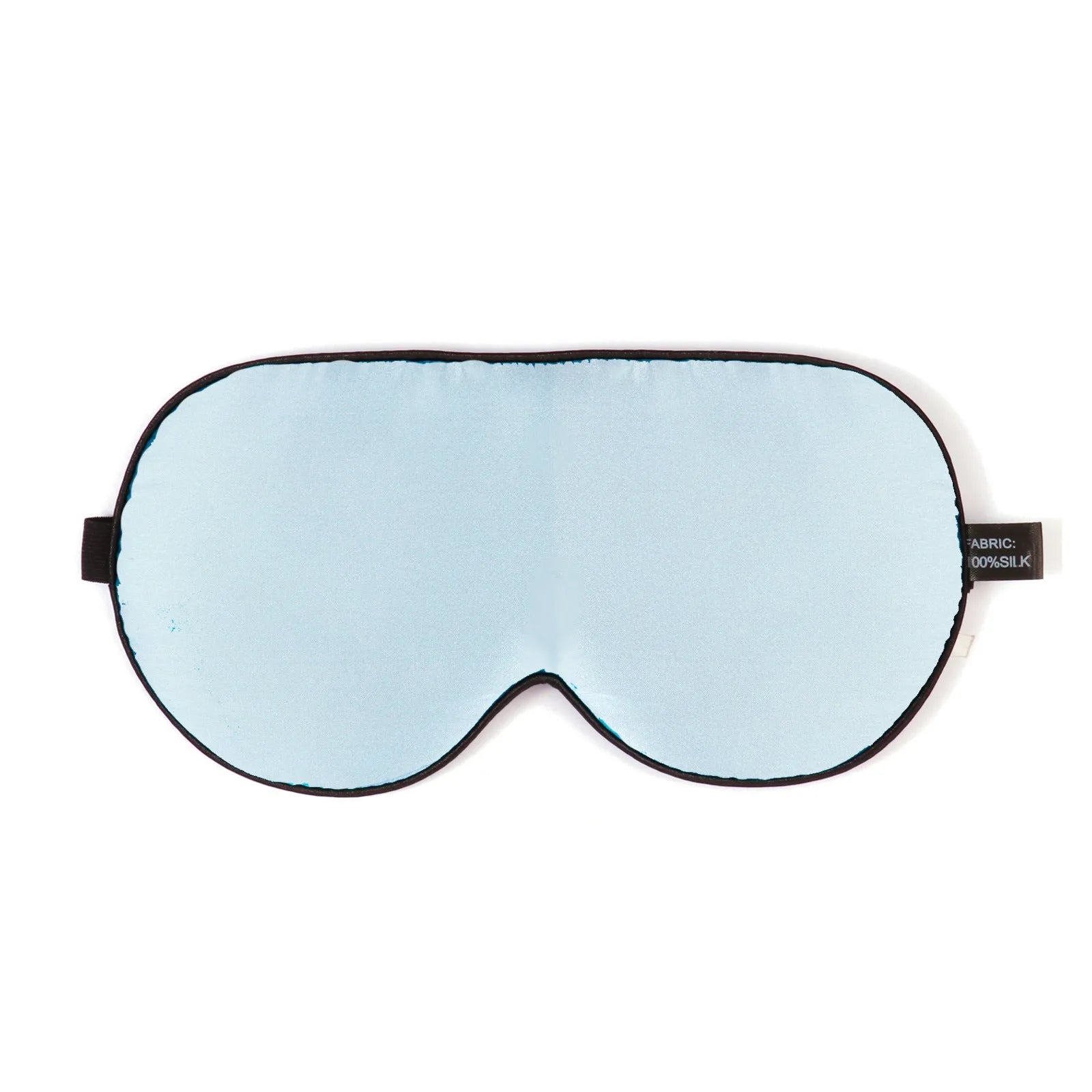 Double-sided mulberry silk sleep eye mask with embroidered printed pattern in various colours.