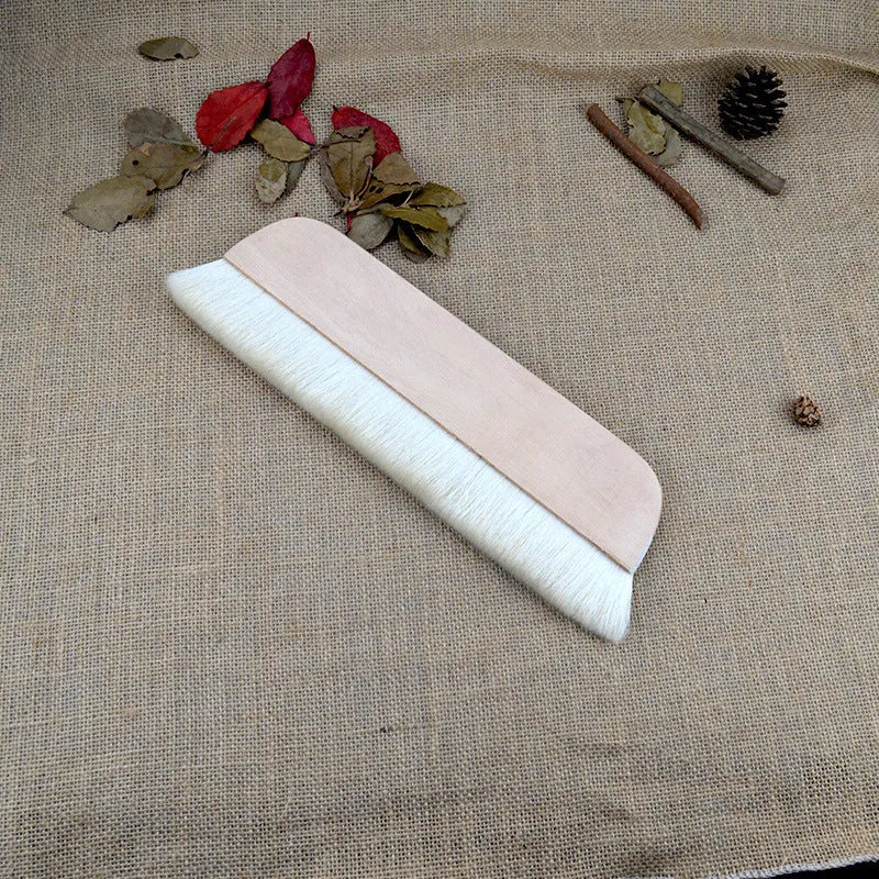 Wool brush art mounting paste board shading tool in four available sizes with natural wool bristles