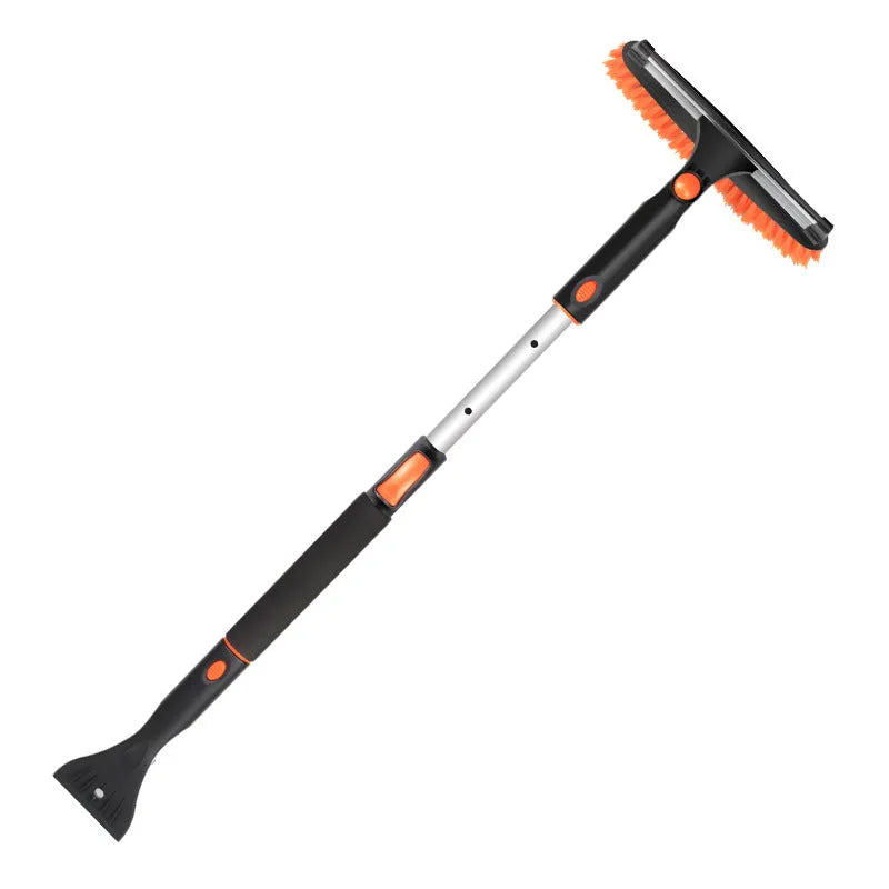 Car snow plough shovel set with ice and snow brush, telescopic rod, handle, winter snow shovel head, and plastic shovel