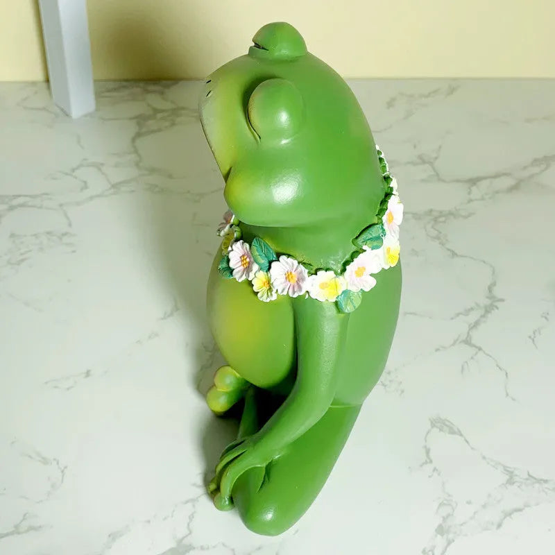 European style magic yoga frog decoration ornament in RDW123 colour on a table.