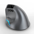 Grey vertical grip Bluetooth mouse with self-charging function for laptop use