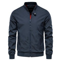 Men's slim-fit casual thin jacket in solid colour on a hanger.