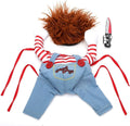 Striped dog cat Halloween costume 3-piece set with trousers and knife accessory