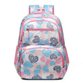 Blue student schoolbag with air pillow belt system showing Oxford cloth material and large main compartment