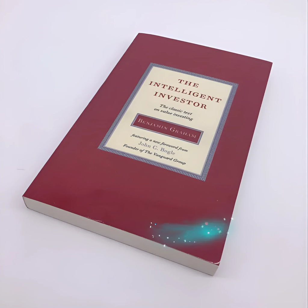 Hardcover book cover of The Intelligent Investor by Benjamin Graham.