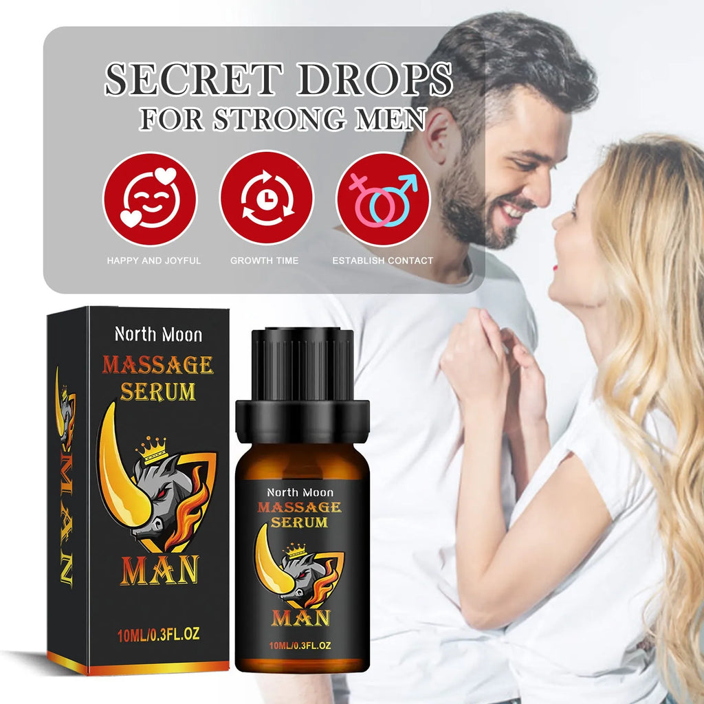 10ml bottle of men's body care essential oil for external massage with endurance support