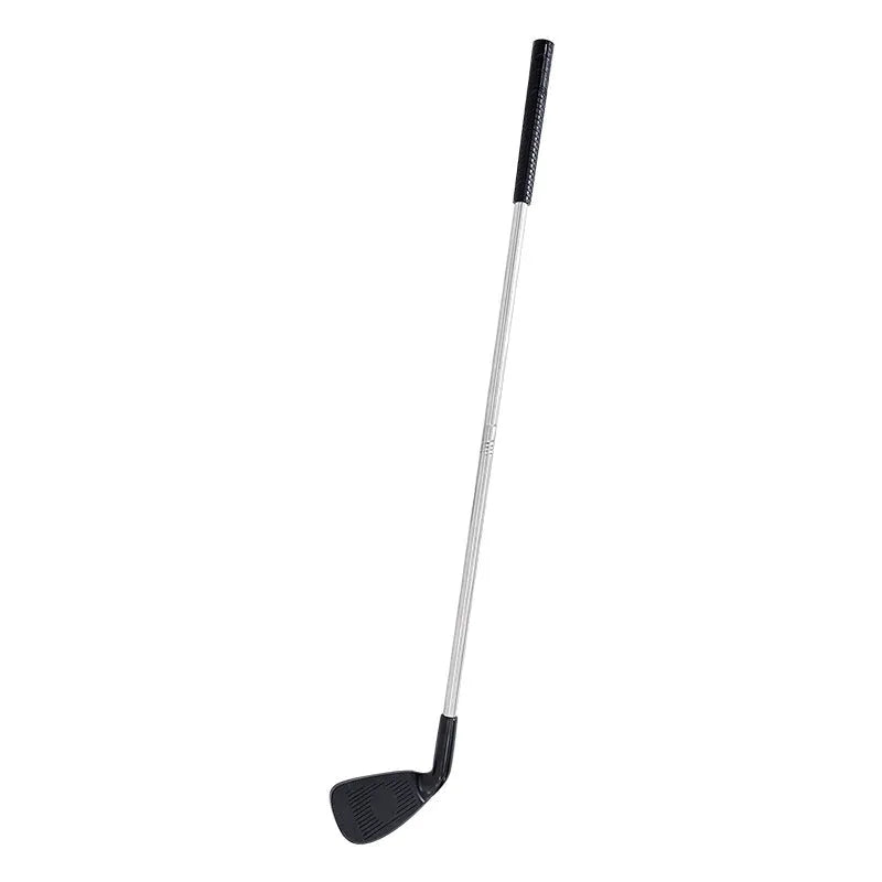 Silver metal golf club set showing adult and children's sizes for outdoor recreation