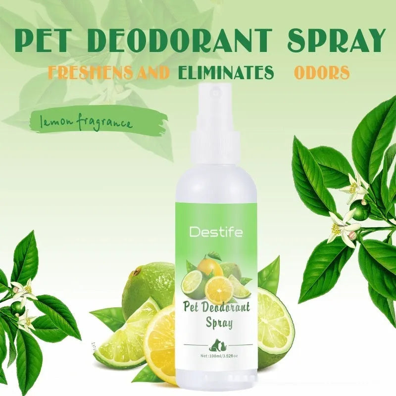 100ml lemon pet deodorant aromatherapy spray bottle for cat and dog cleaning