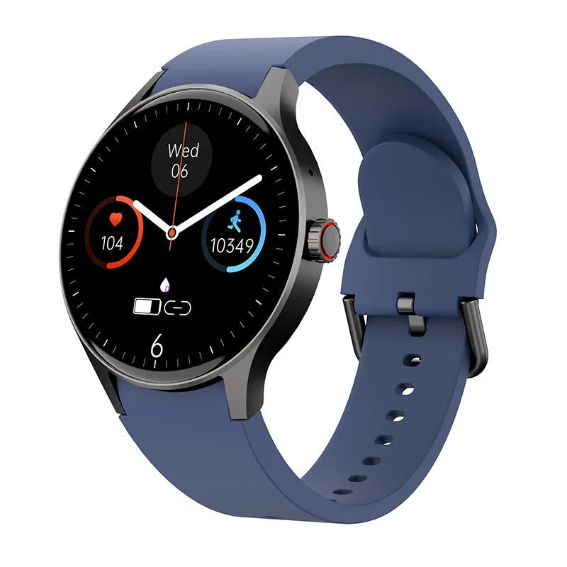 46mm smart watch with blood glucose monitoring on wrist showing AMOLED screen display